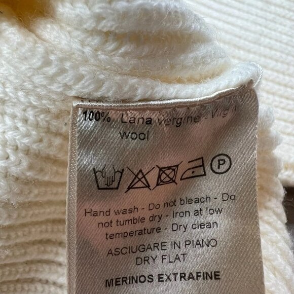 ALTEA Merinos ExtraFine Wool Roll neck Sweater Off White Cream Color Size M - Picture 10 of 13